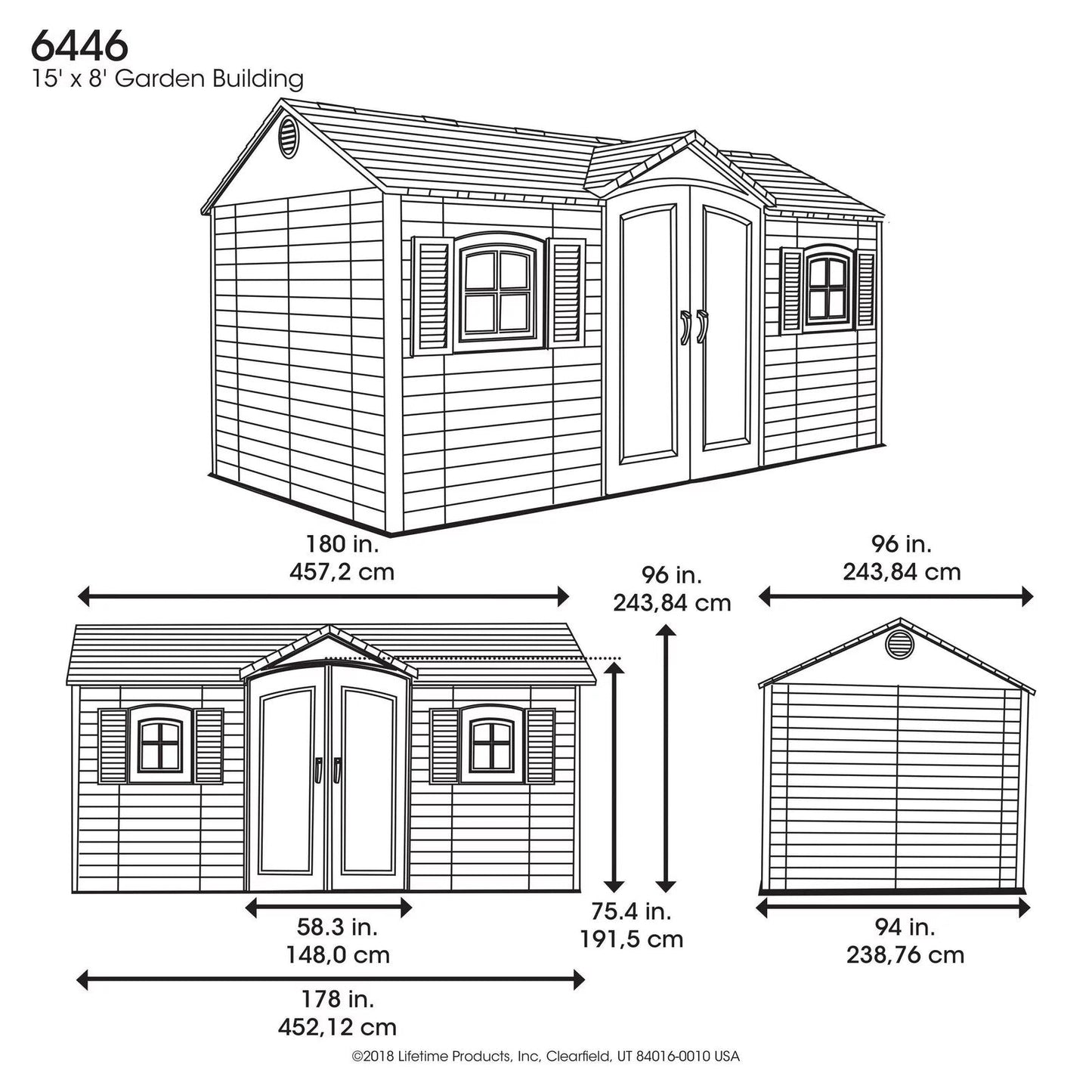 Lifetime Garden Shed 15 ft x 8 ft